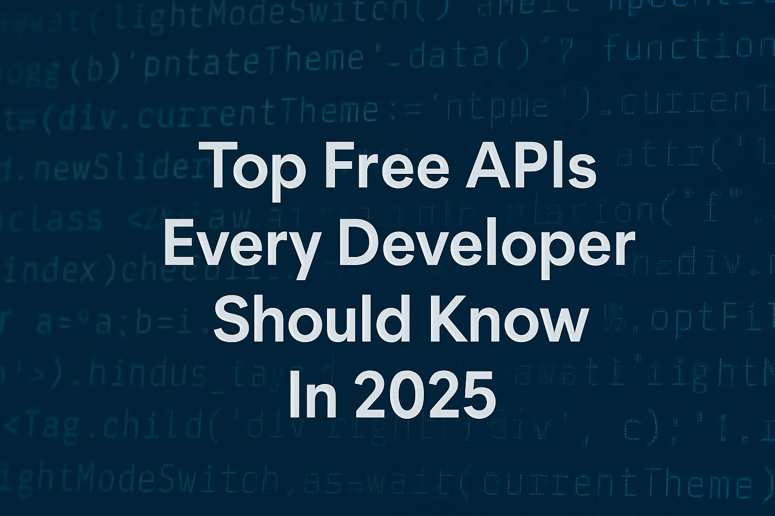 Top 5 Free APIs Every Dev Should Know in 2025