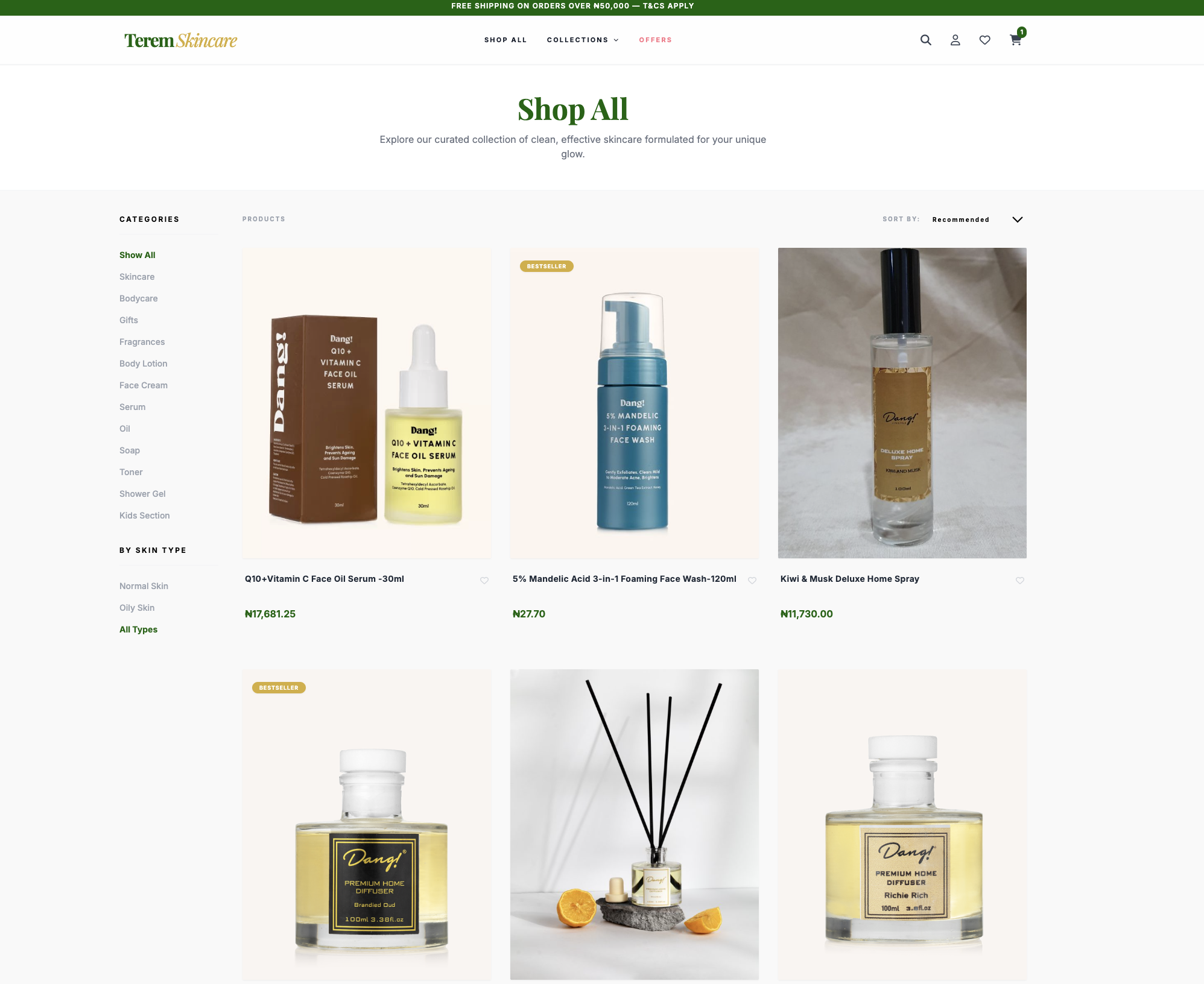 Terem Skincare β Premium Skincare E-commerce